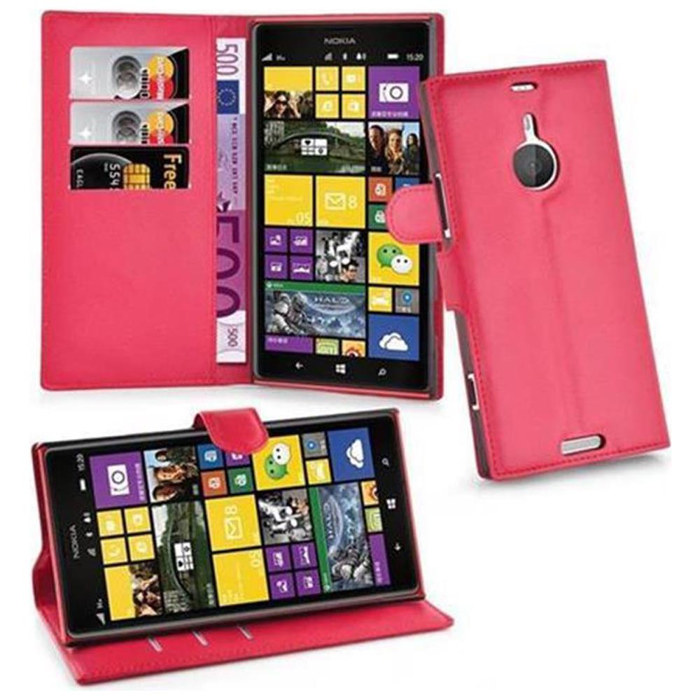 Custodia Compatibile Con Nokia Lumia 1520 In Rosso Carminio - Coperchio Protettiva Con Chiusura Magnetica, Funzione Stand E Tasca Per Le Carte - Foto 4