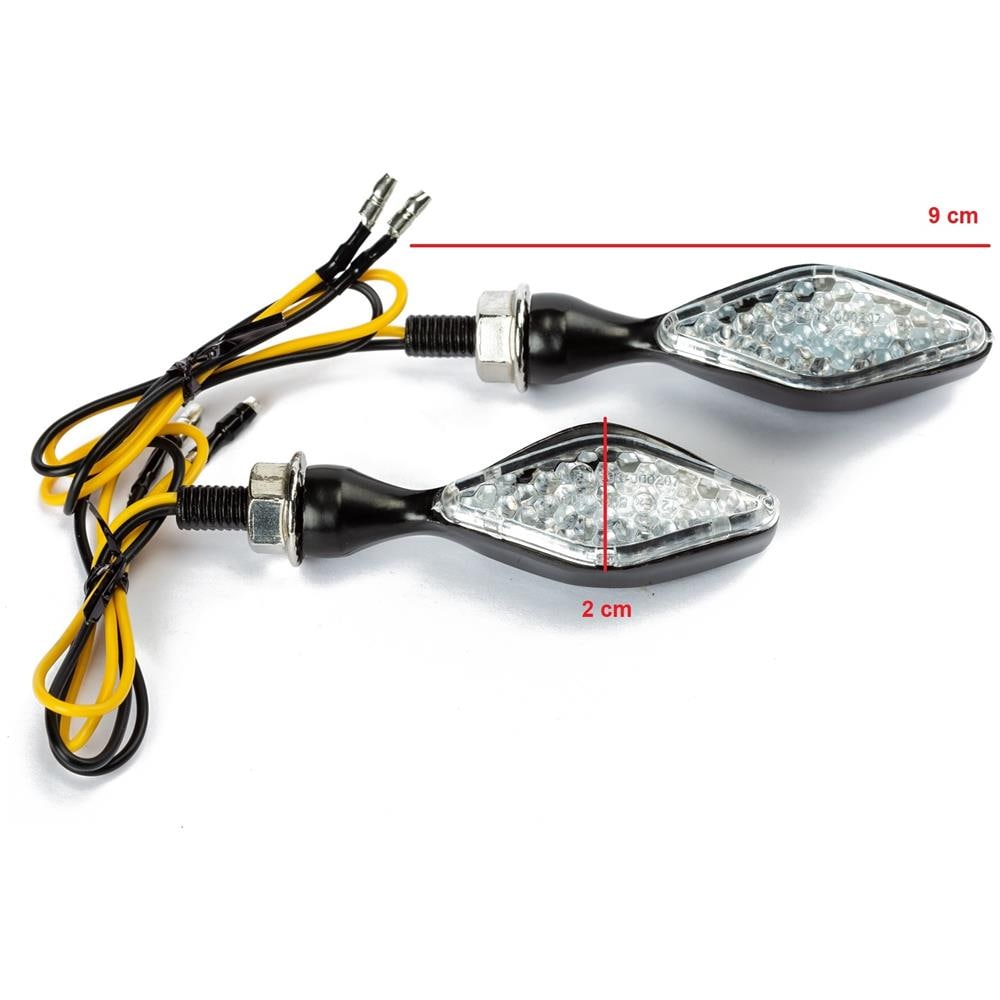 Set Frecce Moto Direzione Luci Mini Universale Scooter Indicatori Nero A-pro - Foto 3
