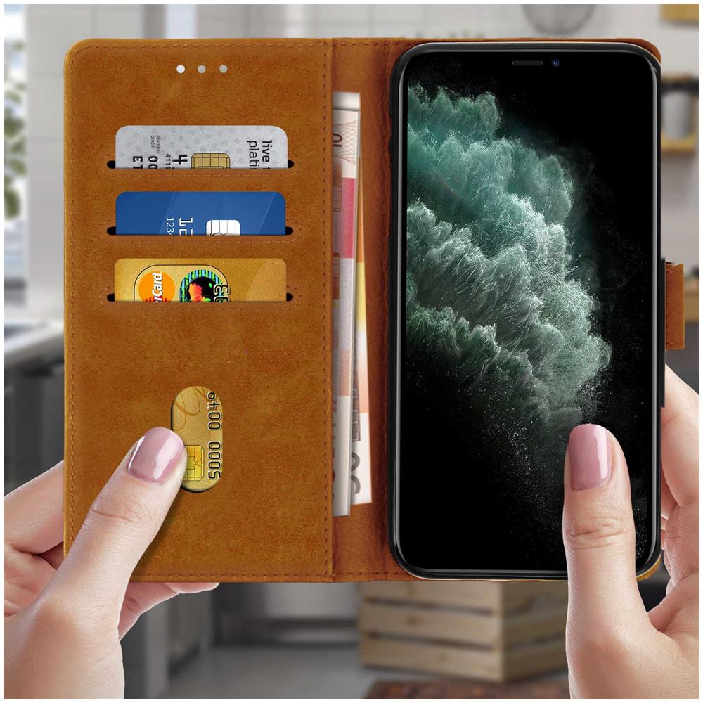 Custodia Per Apple Iphone 11 Pro Max Copertina Portacarte Supporto Marrone - Foto 5