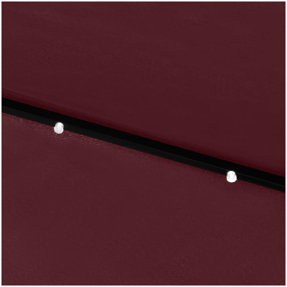 Ombrellone da Esterni LED e Palo in Acciaio Rosso Bordò 2x3 m - Foto 2