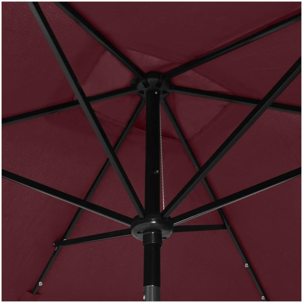 Ombrellone da Esterni LED e Palo in Acciaio Rosso Bordò 2x3 m - Foto 3
