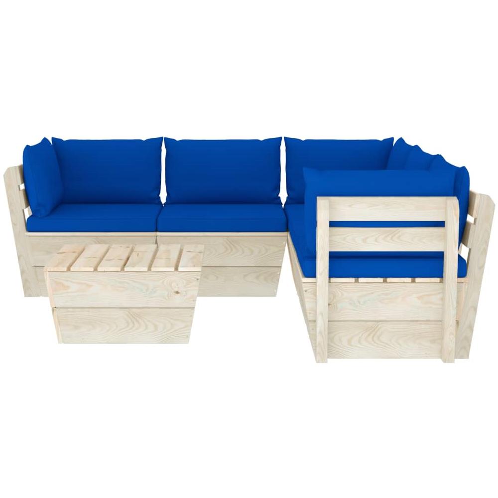 Set Divani da Giardino su Pallet 6 pz con Cuscini Legno Abete - Foto 2