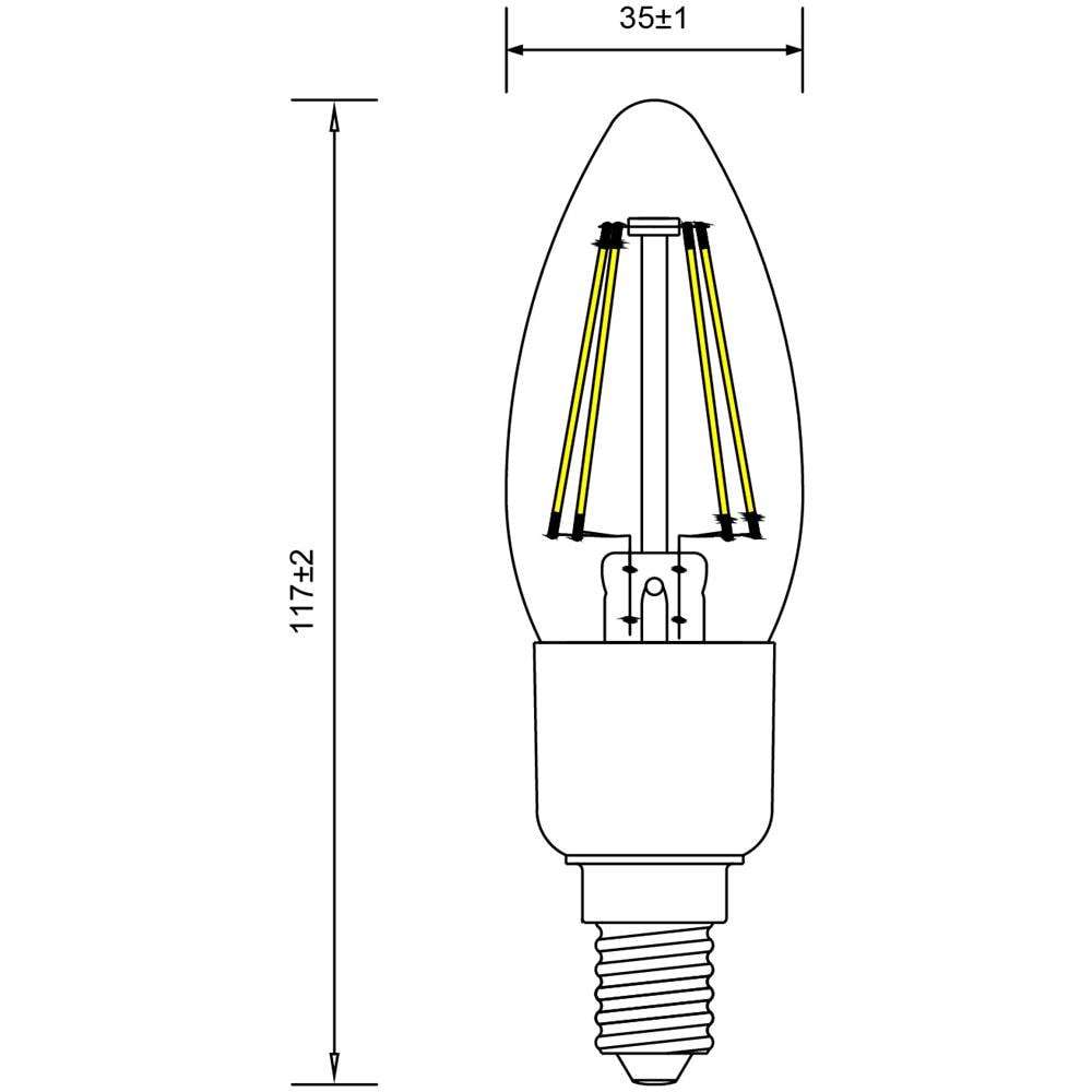 Lampadina LED Candela 4.5W / 40W Attacco E14 - Foto 1