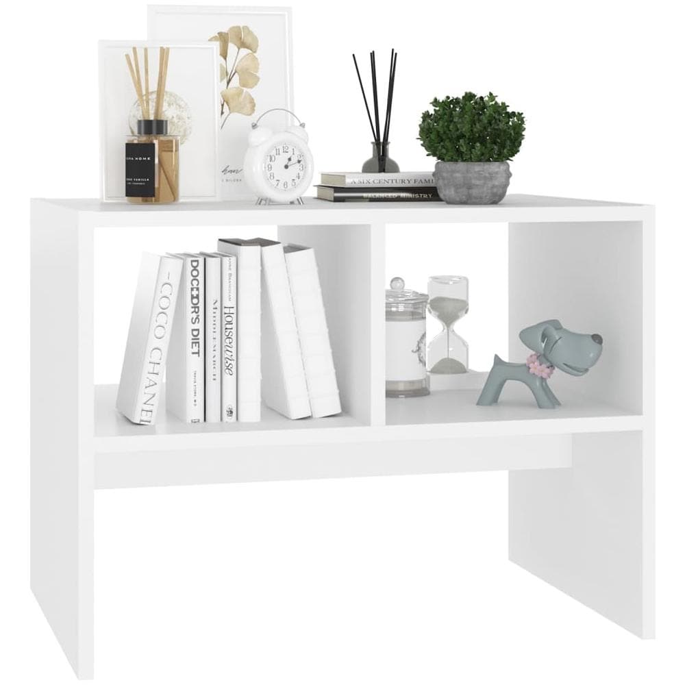 Tavolino Bianco 60x40x45 cm in Legno Multistrato - Foto 3