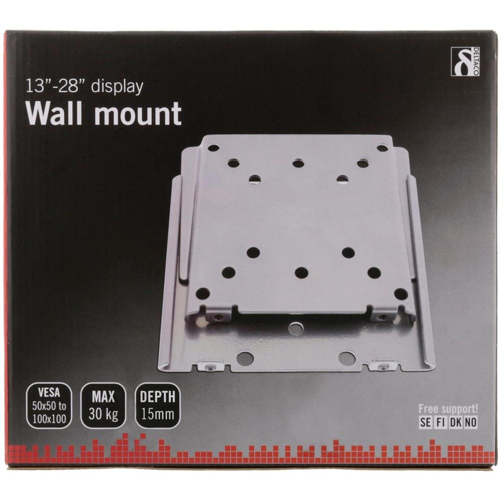 Supporto Tv Deltaco, 13-28 "", Max 30 Kg Vesa 75 E 100 Mm Di Montaggio Rapido - Foto 2