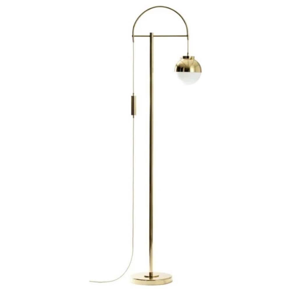 Chao Zan Lampada da terra per soggiorno, moderna lampada da terra – Golden E27, lampada da terra vintage, 1 luce, in tessuto, bianco, lampada da lettura, con interruttore a piede, per ufficio