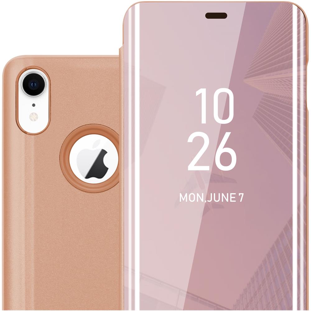 Custodia Compatibile Con Apple Iphone Xr In Kunzit Rosa - Clear View Specchio Coperchio Protettivo Con Funzione Di Supporto Protezione A 360 Gradi - Foto 1