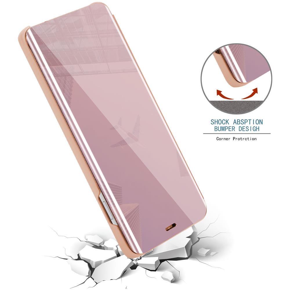 Custodia Compatibile Con Apple Iphone Xr In Kunzit Rosa - Clear View Specchio Coperchio Protettivo Con Funzione Di Supporto Protezione A 360 Gradi - Foto 7