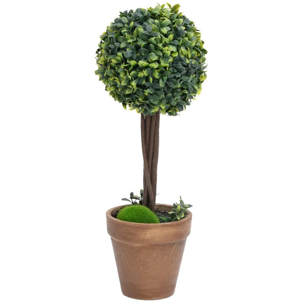 Piante Di Bosso Artificiale 2 Pz A Sfera Con Vaso Verde 41 Cm - Foto 2