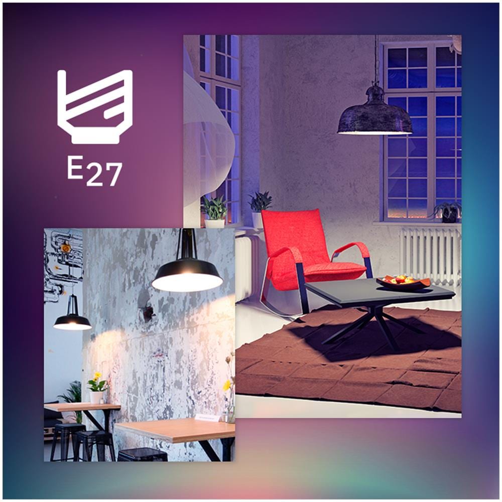 Lampadina Led E27 Filamento White G125 7w Hue Bianco Caldo 2100k 198xø125 Mm - Foto 3