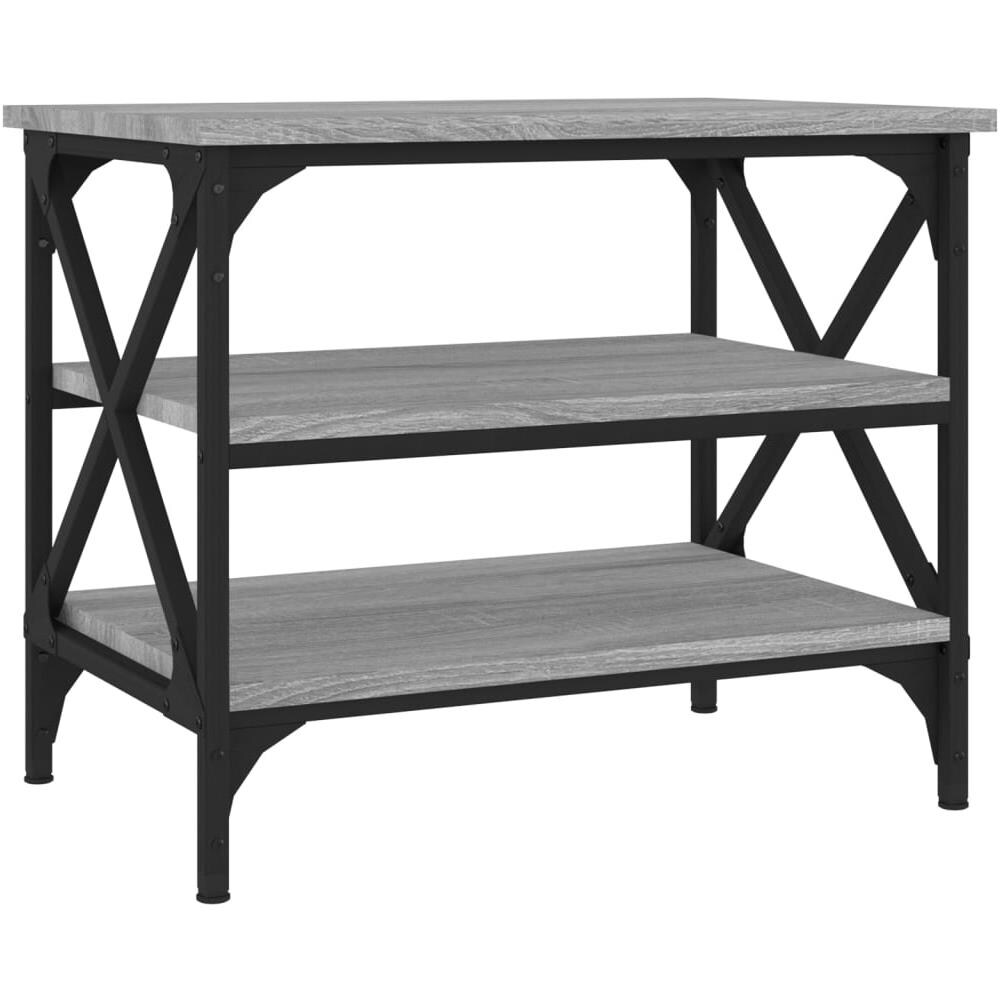 Tavolino Grigio Sonoma 55x38x45 Cm In Legno Multistrato - Foto 2