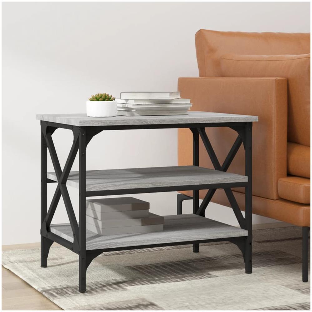 Tavolino Grigio Sonoma 55x38x45 Cm In Legno Multistrato - Foto 1