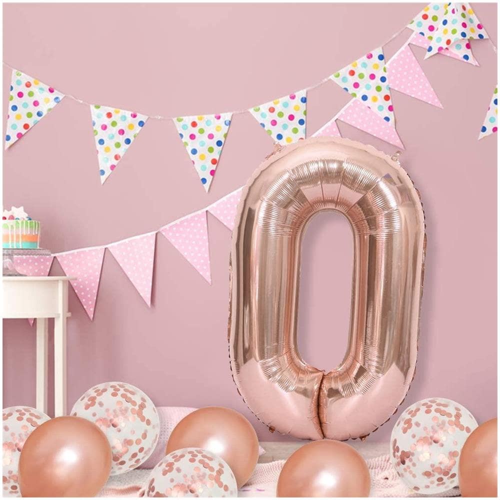Palloncino Numero 102 Cm, Numero 0 - Rosa - Foto 2