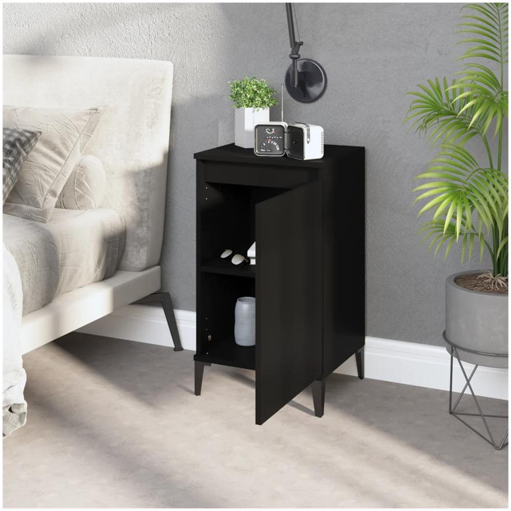 Comodini 2 Pz Neri 40x35x70 Cm In Legno Multistrato - Foto 3