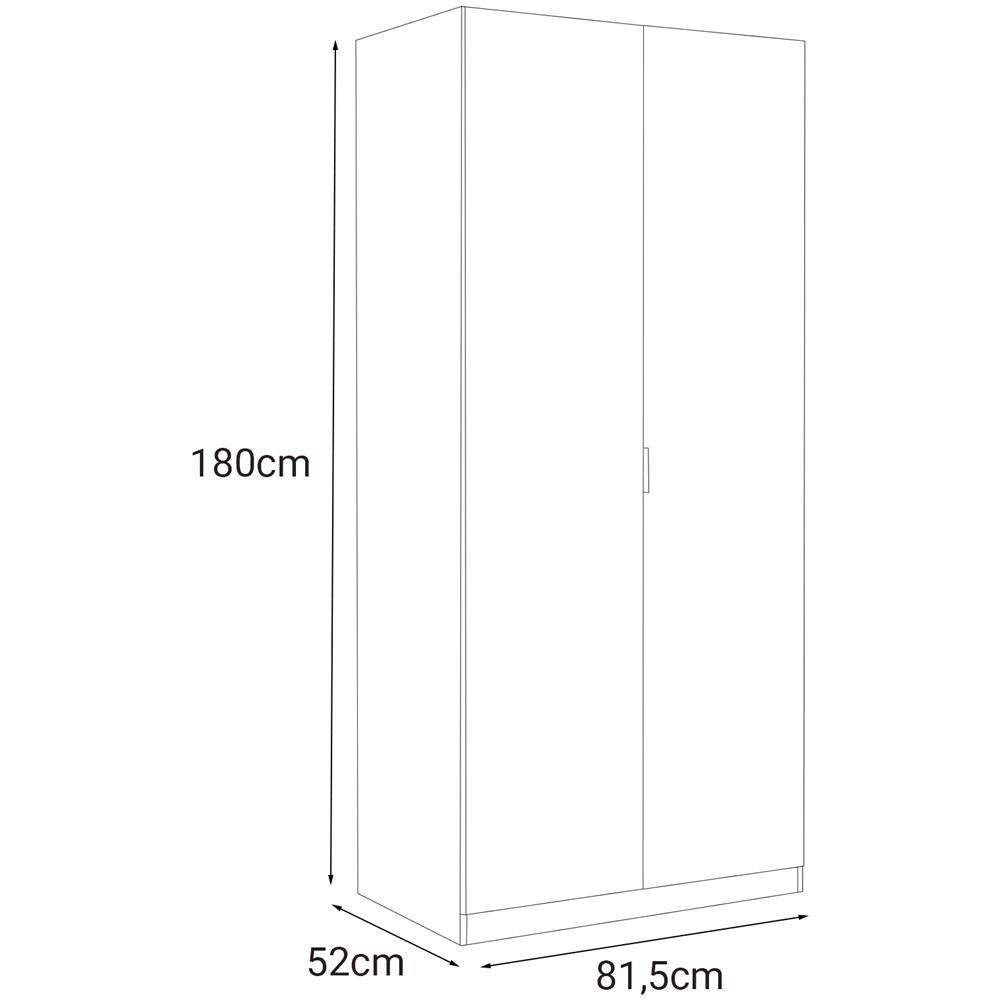 Guardaroba Orange, Armadio Per Camera Da Letto A 2 Ante Battenti, Mobile Per Camera Da Letto Con 1 Ripiano E Barra Appendiabiti, 82x52h180 Cm, Bianco - Foto 4