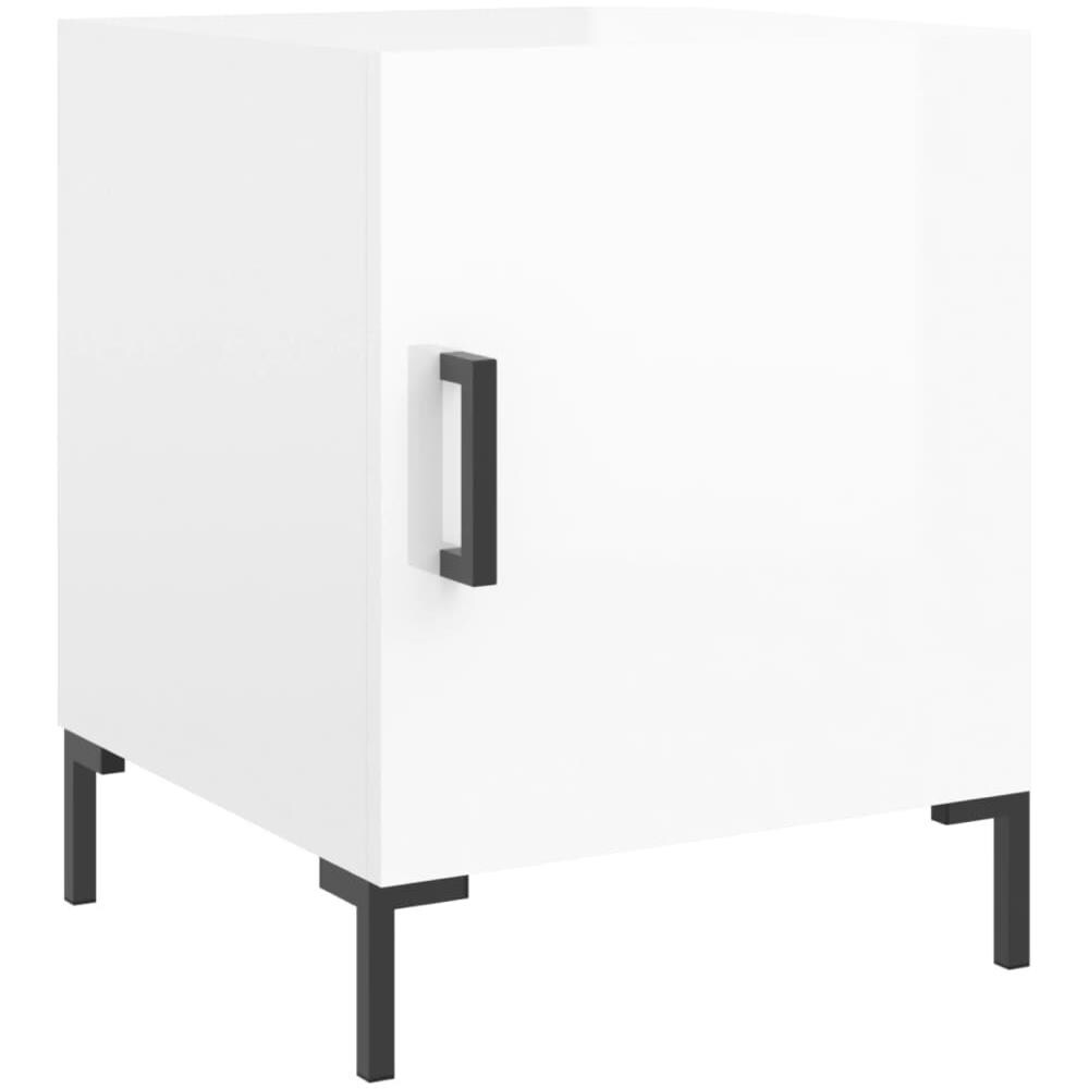 Comodini 2 Pz Bianco Lucido 40x40x50 Cm In Legno Multistrato - Foto 3