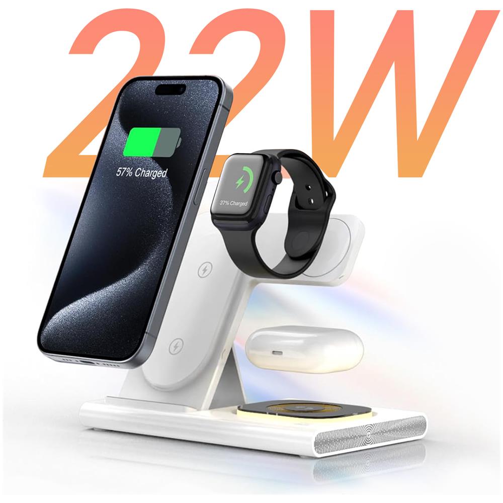 Stazione Di Ricarica 3 In 1 Iphone Magsafe 15w, Airpods, Apple Watch Linq Bianco - Foto 5