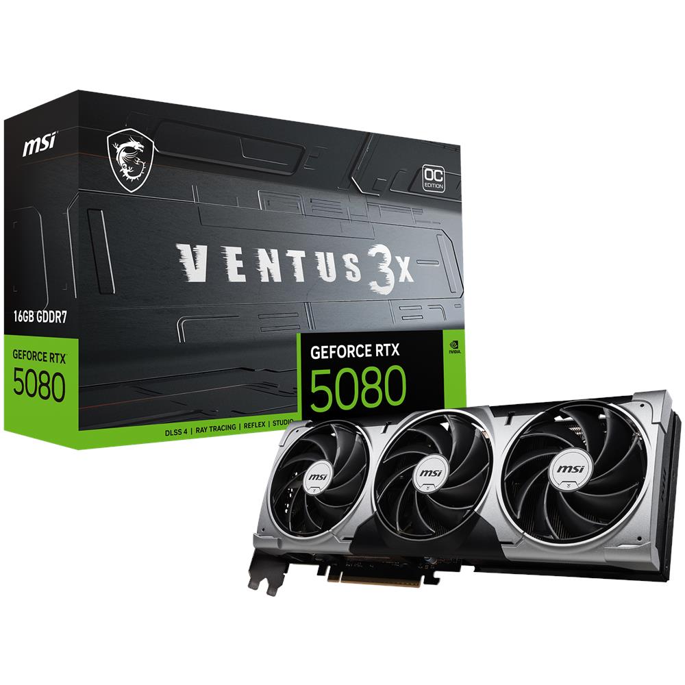 GeForce RTX 5080 16G Ventus 3X OC GDDR7 DLSS4 1*HDMI / 3*DP PCi Ex 5.0 16x - Foto 1