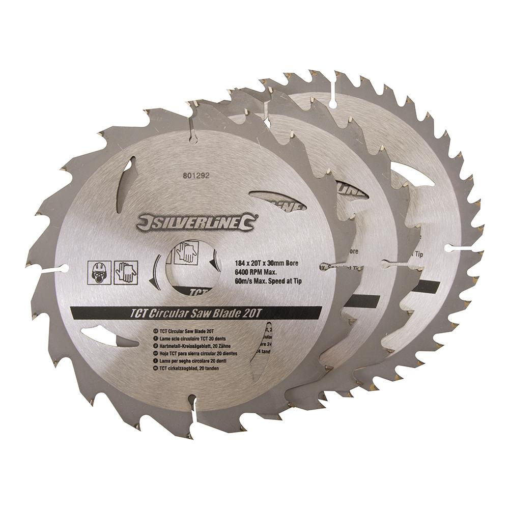 801292 Lame Per Seghe Circolari Tct Da 20, 24, 40 Denti 3 P. zi 180 X 30 - Anelli Di Riduzione 20, 16 Mm - Foto 1