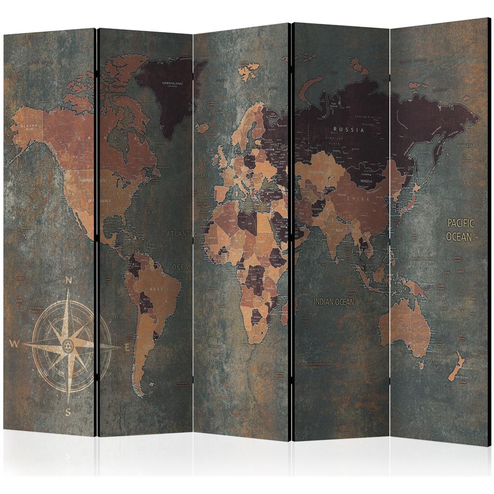 Paravento Decorativo Mappa Colorata | Divisorio Per Ambienti 225x172 Cm | Ideale Per Arredare Con Stile - 4