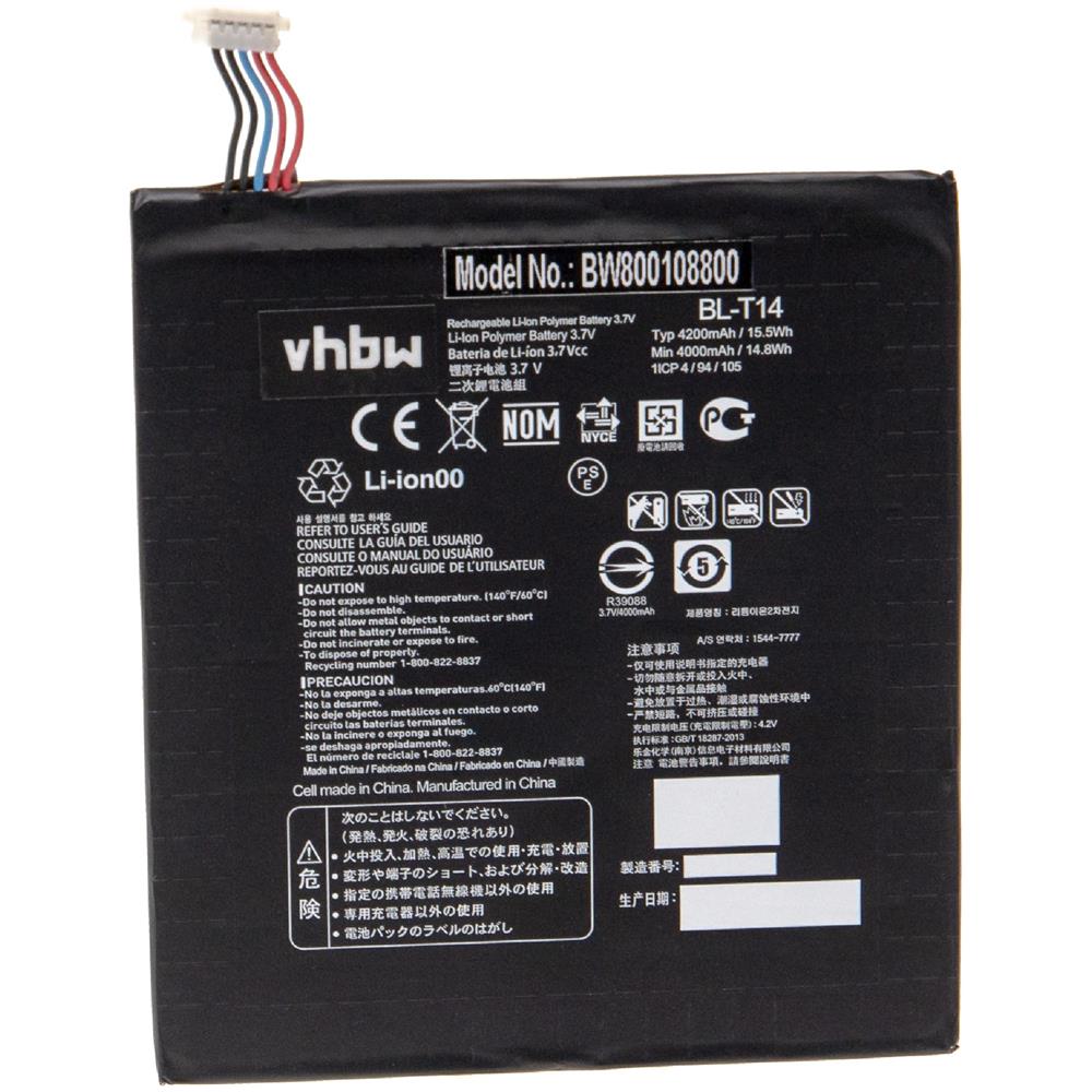 Batteria Litio-polimeri 4200mah (3.7v) Per Netbook Pad Tab Tablet Lg V495, G Padf 8.0, g Pad F7 Come Bl-t14, Eac62638401. - Foto 2