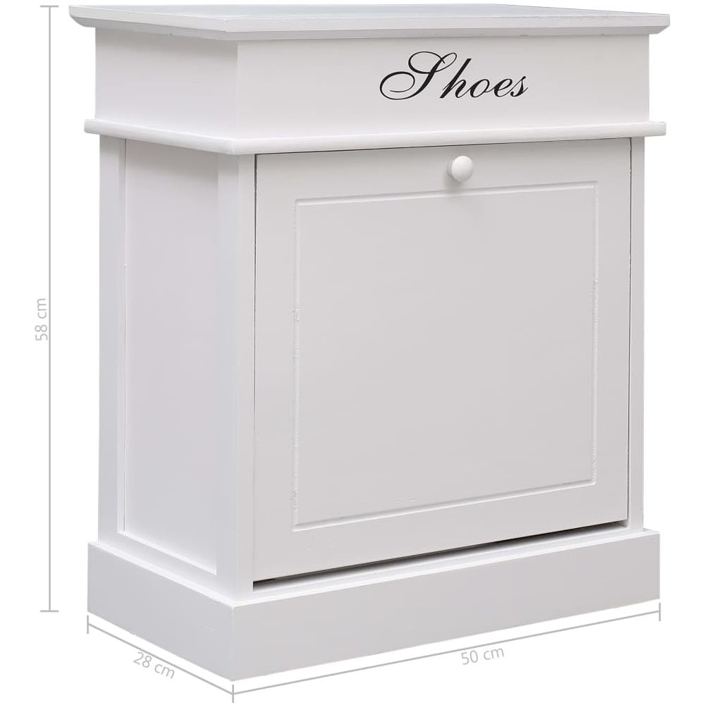 Scarpiera Bianca 50x28x58 Cm In Legno Di Paulownia - Foto 8