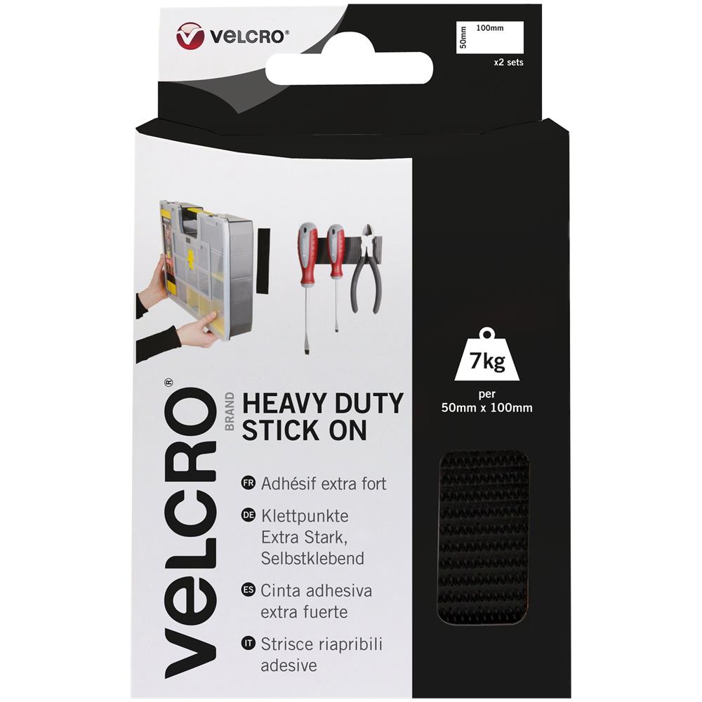 Velcro Marca Heavy Duty Bastone Su Strisce Il 50 Mm X 100 Mm - Bianco Confezione Da 2 - Foto 1