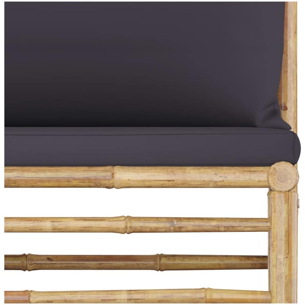 Set Divani Da Giardino 8 Pz Con Cuscini Grigio Scuro In Bamb? - Foto 11