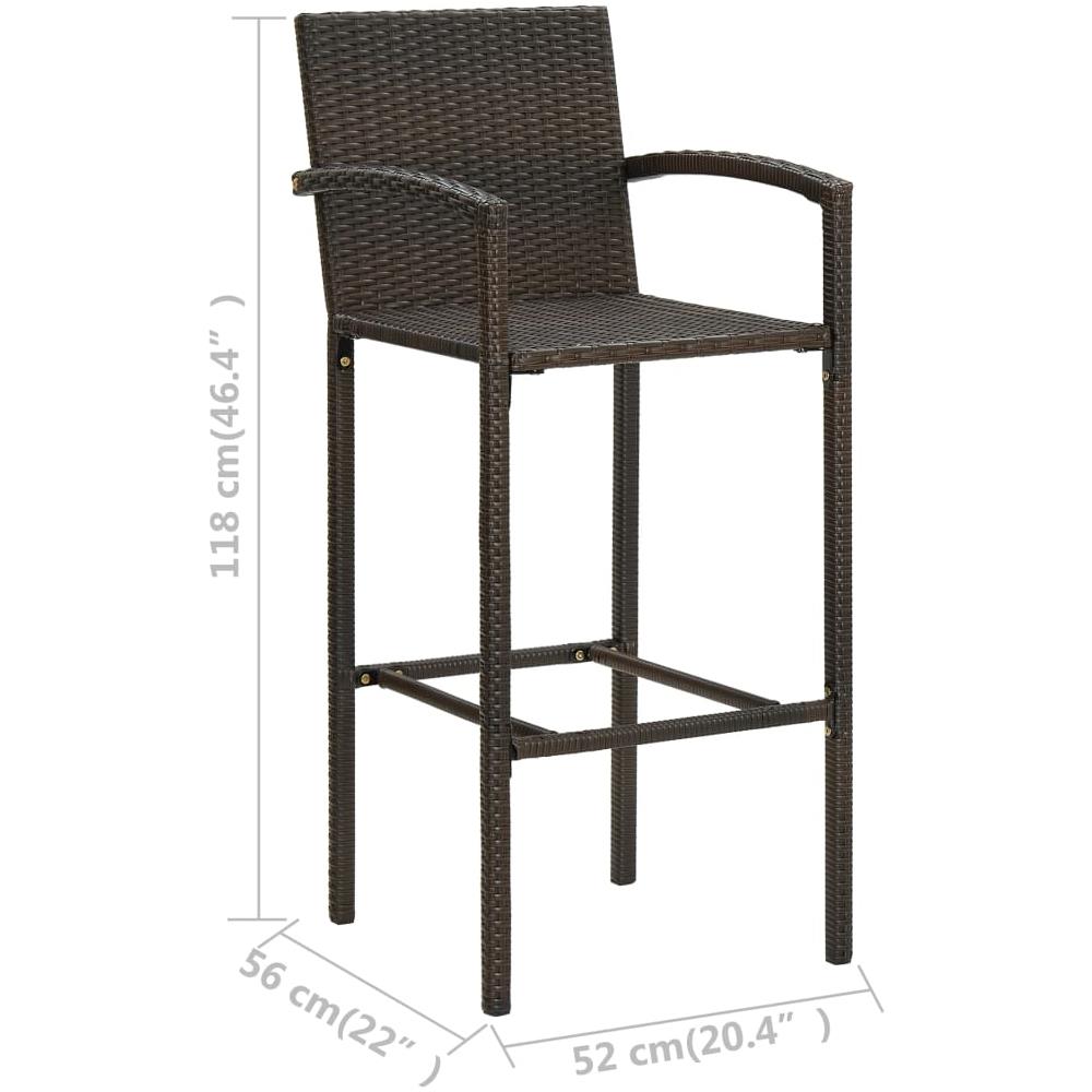 Sgabelli Da Bar 2 Pz Marroni In Polyrattan - Foto 8