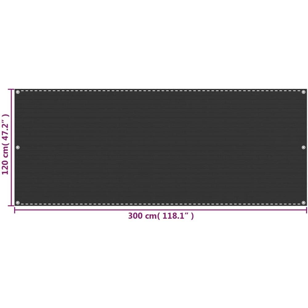 Paravento da Balcone Antracite 120x300 cm in HDPE - Foto 5