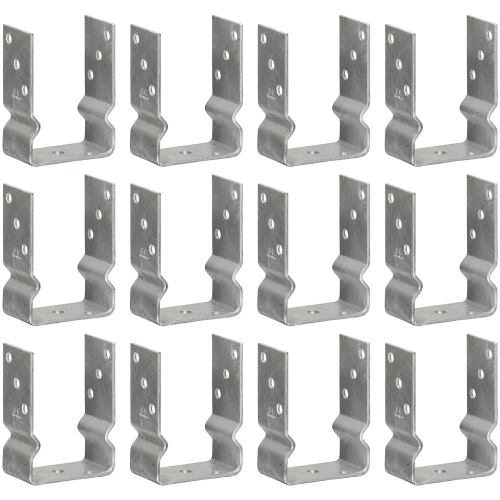 Picchetti Recinzione 12 Pz Argento 10x6x15 Cm Acciaio Zincato - Foto 1