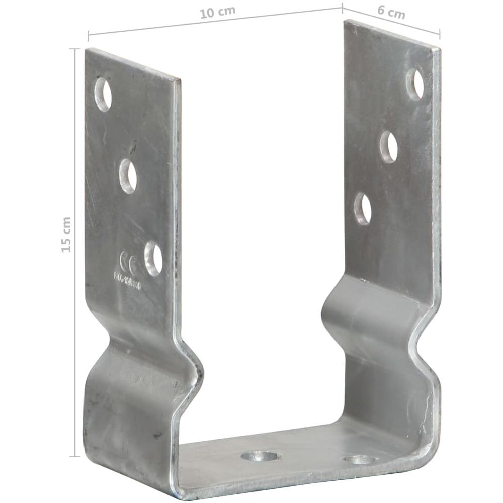 Picchetti Recinzione 12 Pz Argento 10x6x15 Cm Acciaio Zincato - Foto 8