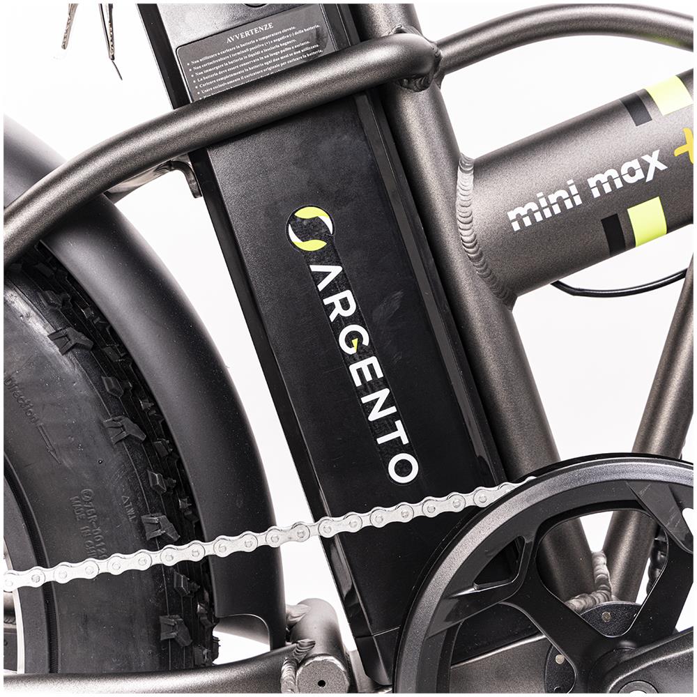 e-Bike Bici Elettrica Pieghevole Mini Max + AR-BI-210024 Ruote 20" x 4.0" Batteria 36V 10,4Ah 375Wh Colore Grigio - Foto 13