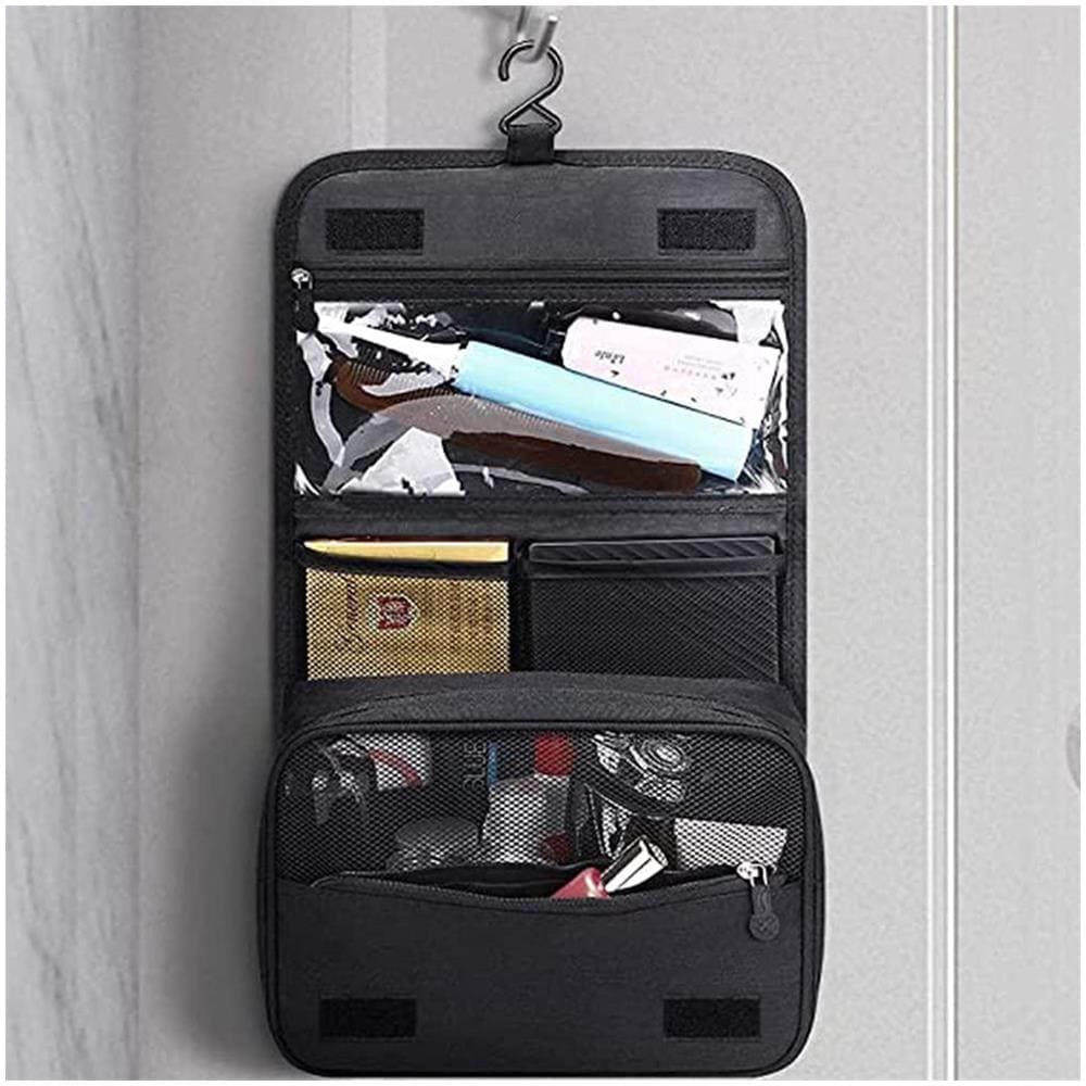 Beauty Case Sospeso Con Gancio In Poliestere Nero Black - Foto 2