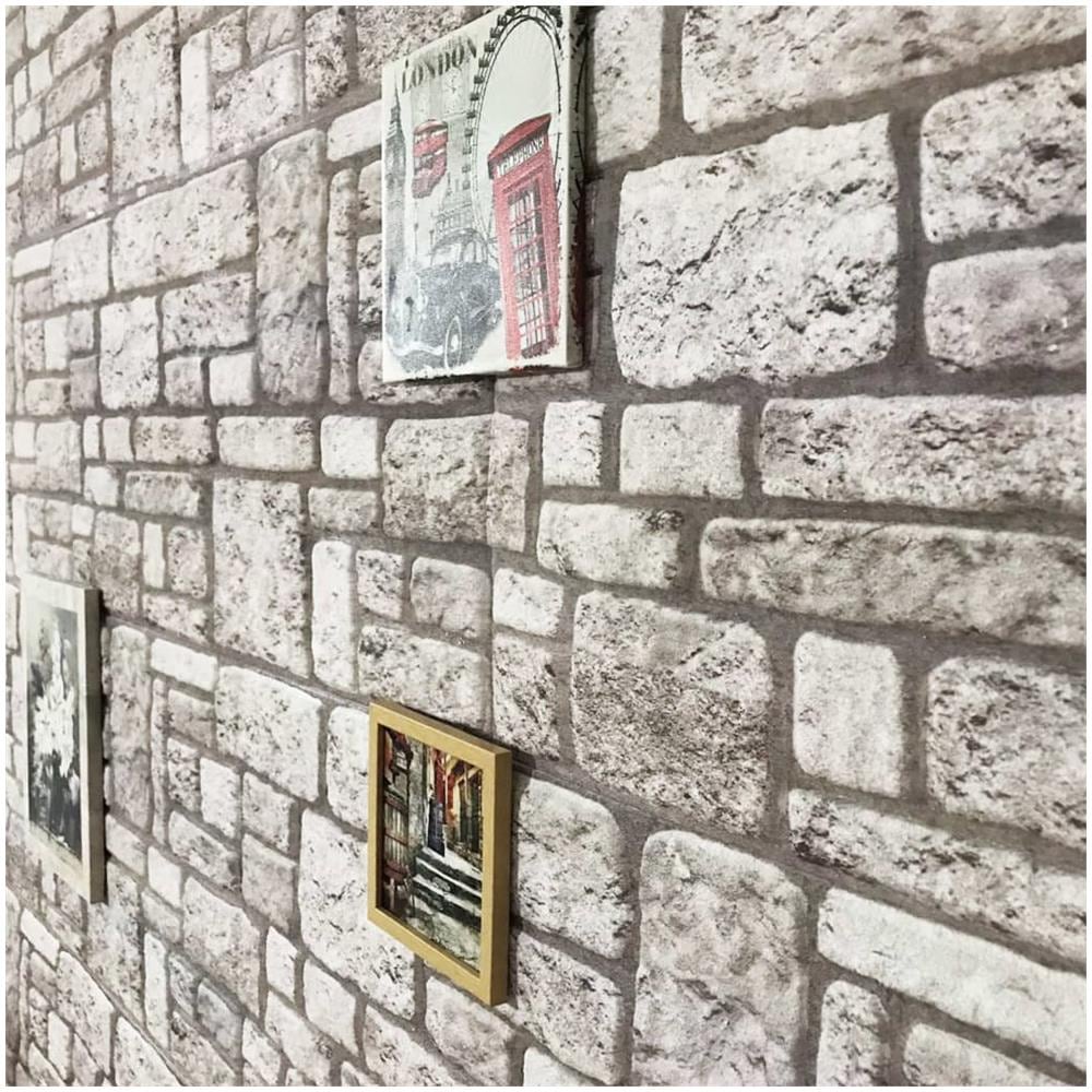 Pannelli Murali 3d Con Design A Mattoni Grigio 10 Pz Eps - Foto 3