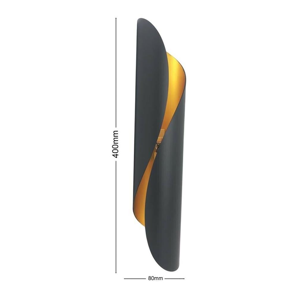 Applique Da Parete Lampada Stile Moderno 2 Attacco X Lampadina G9 Nero Oro E31n - Foto 1