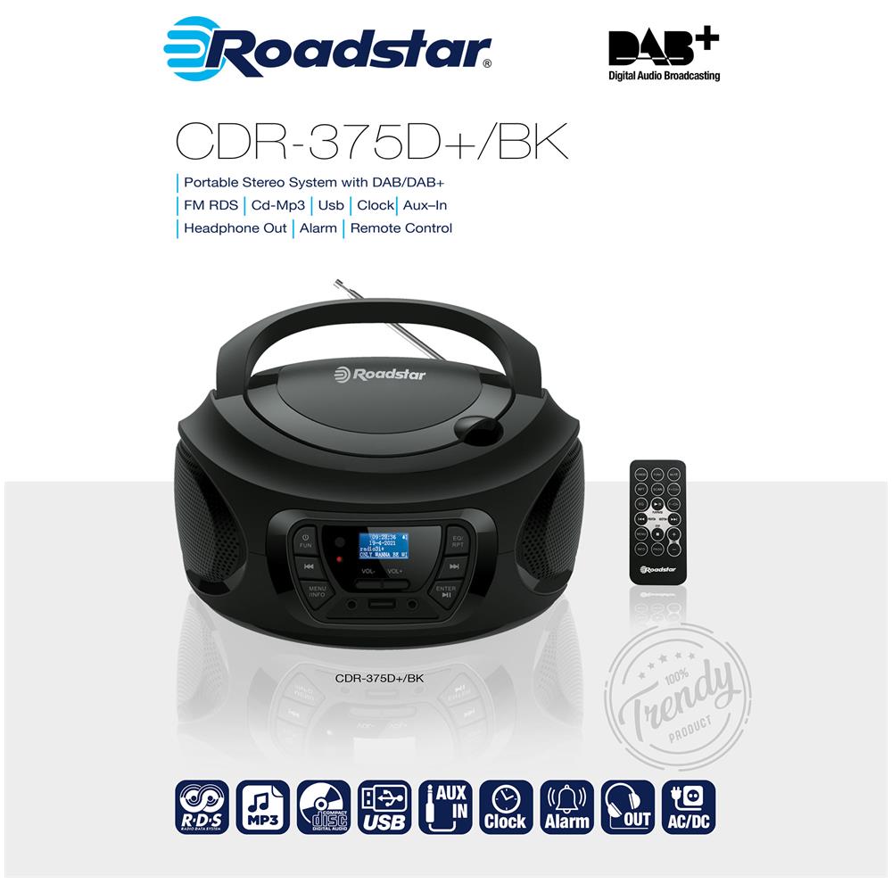Cdr-375d+ /bk Radio Cd Player Portatile Dab / Dab+ / Fm, Cd-mp3, Usb, Stereo, Telecomando Nero - Foto 8