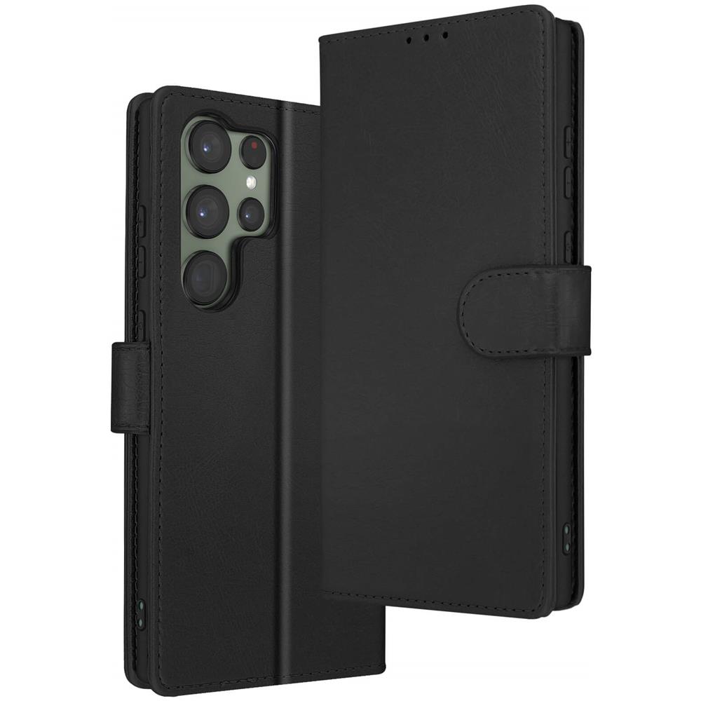 Custodia Per Samsung Galaxy S23 Ultra, Portacarte E Funzione Supporto Nera - Foto 2