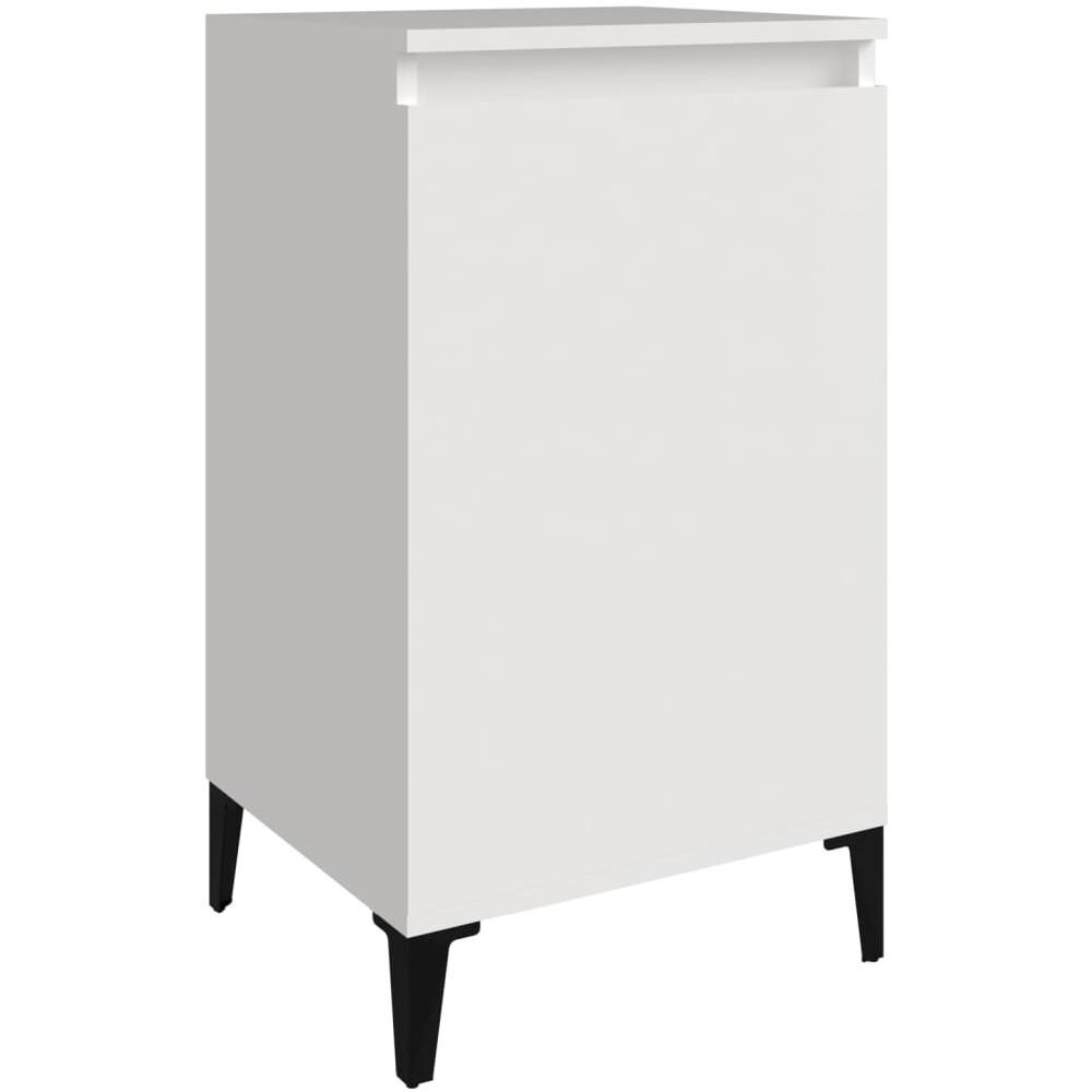 Comodino Bianco Lucido 40x35x70 Cm In Legno Multistrato - Foto 1
