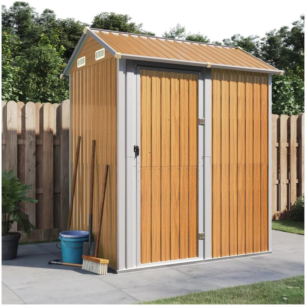 Capanno Giardino Marrone Chiaro 192x152,5x237cm Acciaio Zincato - Foto 1