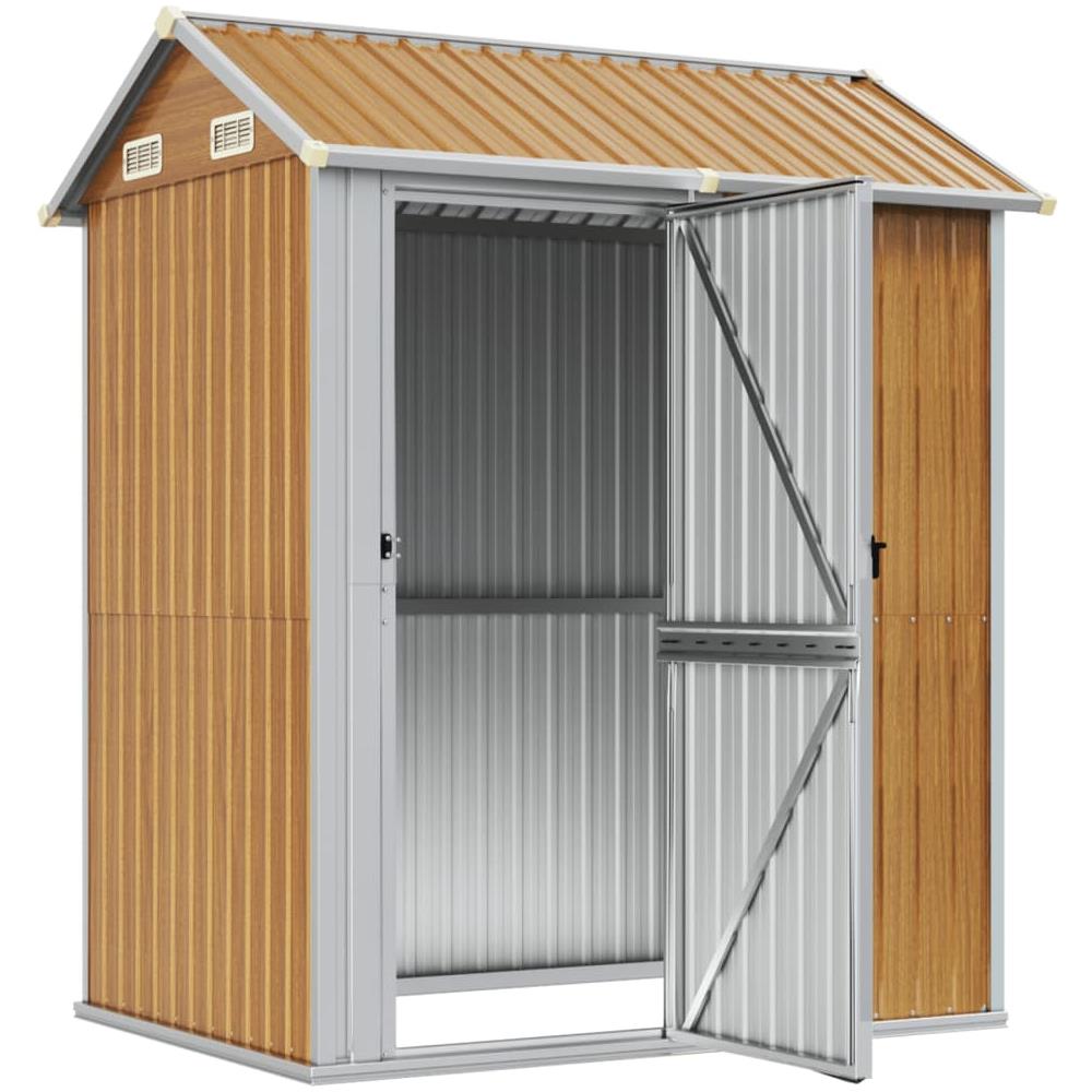 Capanno Giardino Marrone Chiaro 192x152,5x237cm Acciaio Zincato - Foto 3