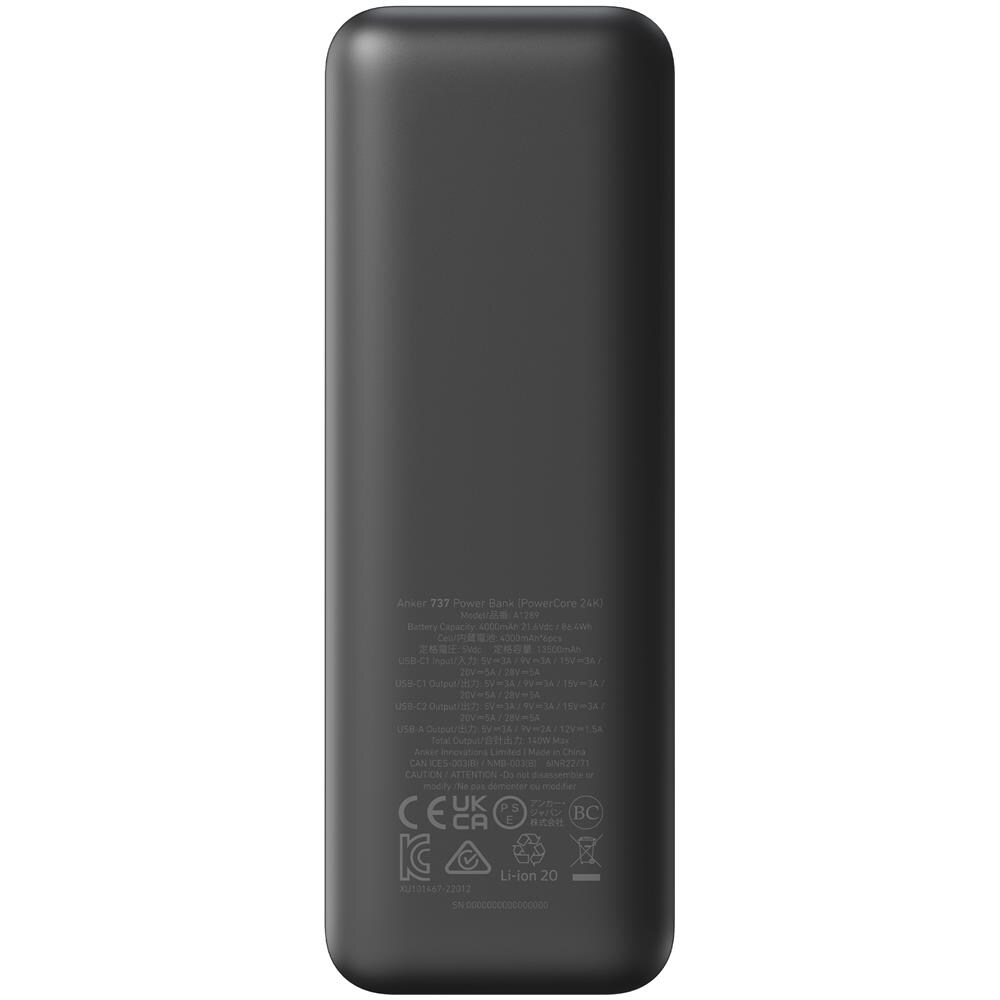 737 24000 Mah Nero, Argento - Foto 2