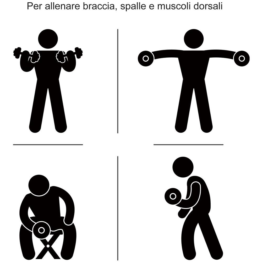 Set Manubri Palestra 30kg (8x2.5kg, 4x1.5kg), Pesi Palestra con 12 Dischi da 1.5kg, 2.5kg, ?25mm, per Allenamento a Casa - Foto 6