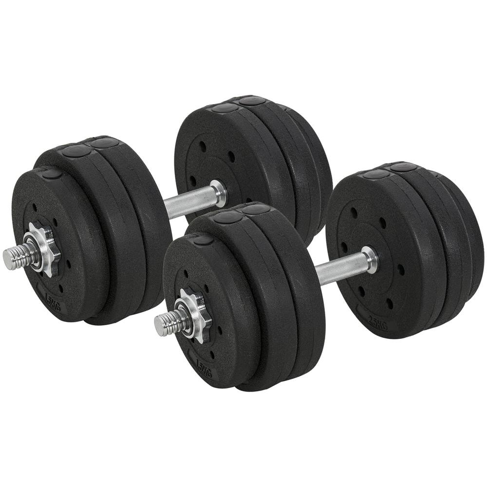 Set Manubri Palestra 30kg (8x2.5kg, 4x1.5kg), Pesi Palestra con 12 Dischi da 1.5kg, 2.5kg, ?25mm, per Allenamento a Casa - Foto 1