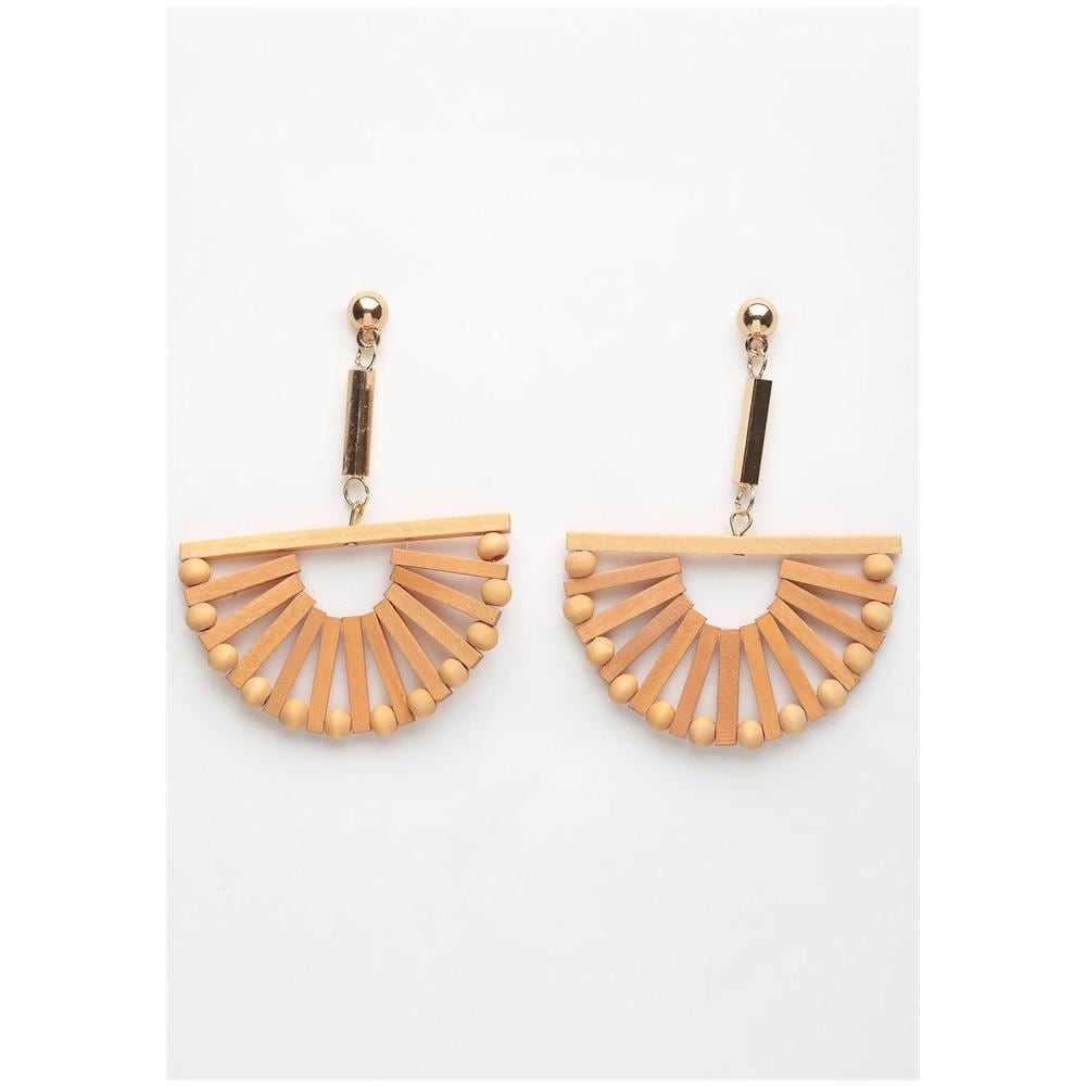 Orecchini Pendenti Geometrici in Legno - Foto 1