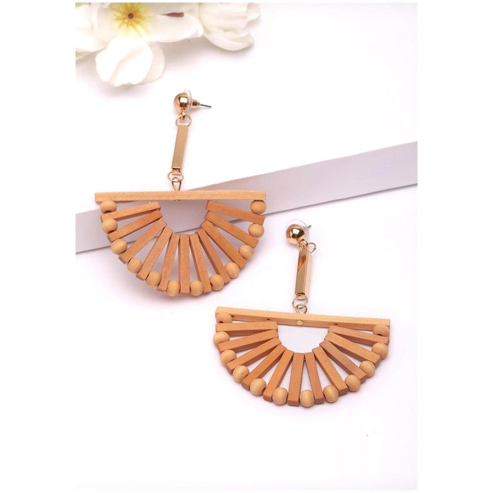 Orecchini Pendenti Geometrici in Legno - Foto 2