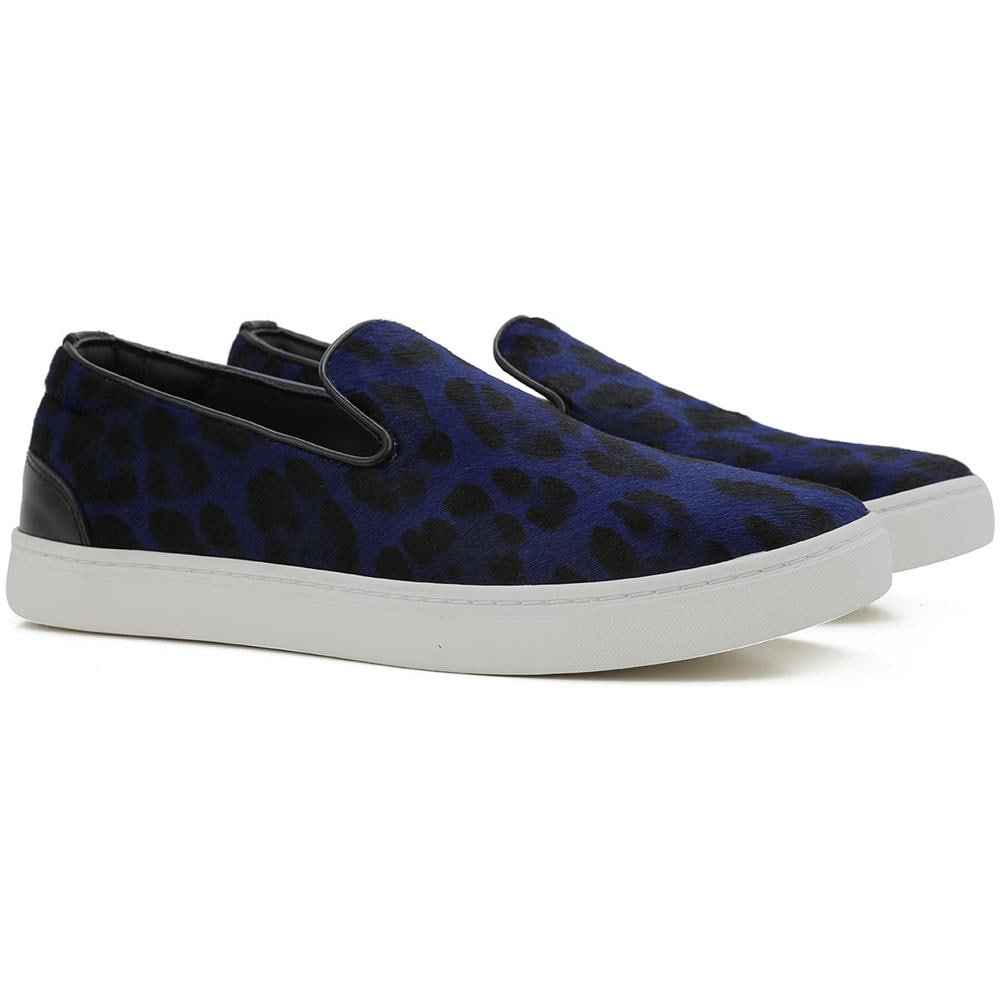 Slip On Uomo In Cavallino Blu Mimetico Taglia 6.5 - Foto 1