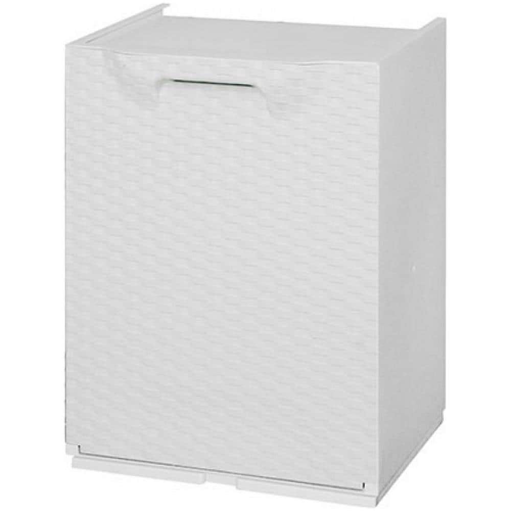 Cassettone Contenitore Box In Plastica Resina Rattan Bianco Da Esterno Interno - Foto 1