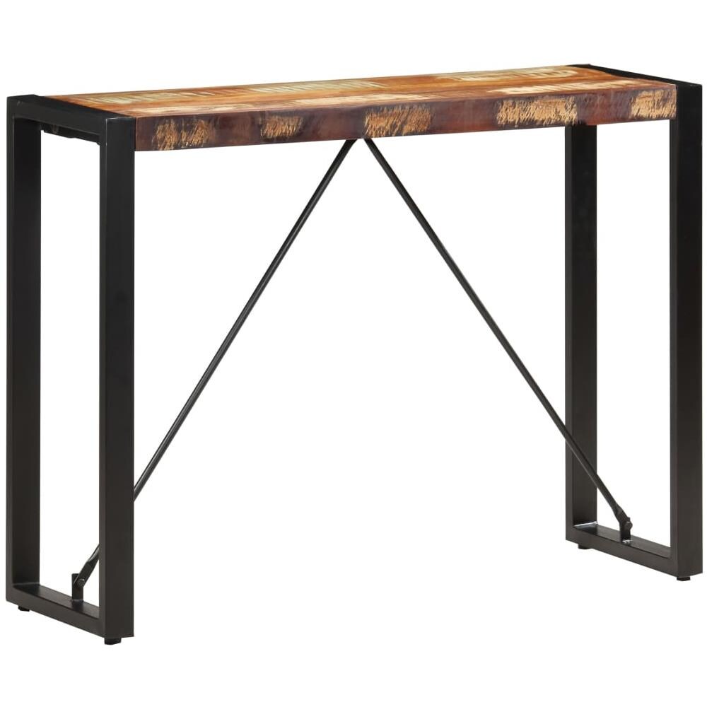 Tavolo Consolle 110x35x76 Cm In Legno Massello Di Recupero - Foto 8