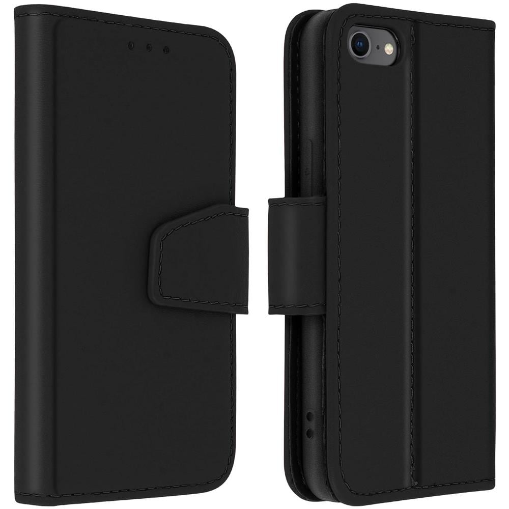 Custodia Iphone Se 2020 / 7 / 8 Porta Carte In Pelle Funzione Stand Premium Nero - Foto 1